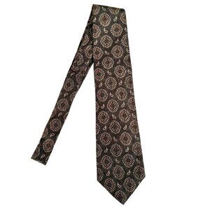 Vintage Stafford Executive Silk Necktie Made In USA Italian Fabric Brown Paisley